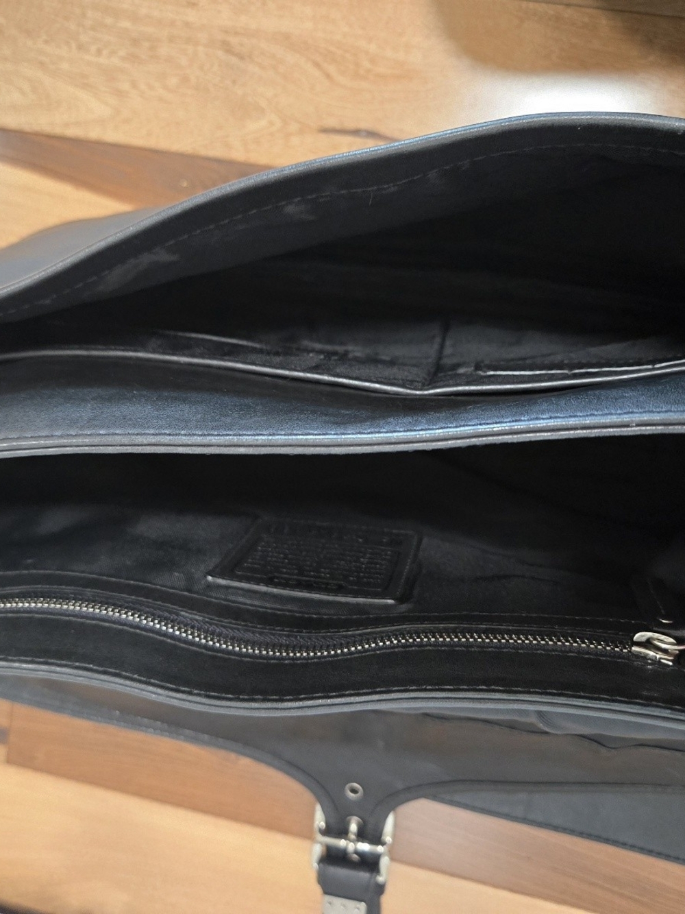 Vtg Coach Logan Leather Commuter Messenger Bag Briefcase Black 5238 Y2k Soho - Picture 10 of 14
